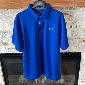 Like new men’s Under Armor golf shirt in royal blue, XL